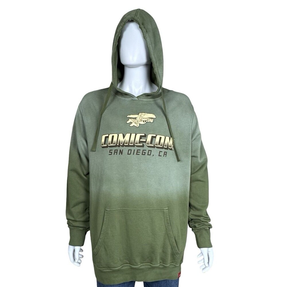 Comic-Con San Diego 2XL Pullover Hoodie Shirt Two-Tone Green Graphic Print New